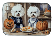 Load image into Gallery viewer, Bichon Frise Fall Kitchen Pumpkins Dish Drying Mat