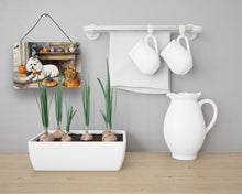 Load image into Gallery viewer, Bichon Frise Fall Kitchen Pumpkins Wall or Door Hanging Prints