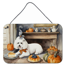 Load image into Gallery viewer, Bichon Frise Fall Kitchen Pumpkins Wall or Door Hanging Prints
