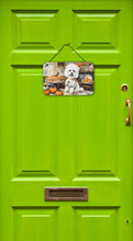 Load image into Gallery viewer, Bichon Frise Fall Kitchen Pumpkins Wall or Door Hanging Prints