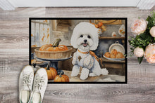 Load image into Gallery viewer, Bichon Frise Fall Kitchen Pumpkins Doormat - 24x36 Decorative Floor Mat – Indoor/Outdoor Rug with Artistic Flair