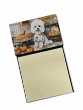 Load image into Gallery viewer, Bichon Frise Fall Kitchen Pumpkins Sticky Note Holder- Refiilable Desk Accessory Note Pad