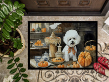 Load image into Gallery viewer, Bichon Frise Fall Kitchen Pumpkins Doormat - 24x36 Decorative Floor Mat – Indoor/Outdoor Rug with Artistic Flair