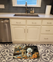 Load image into Gallery viewer, Bichon Frise Fall Kitchen Pumpkins Memory Foam Kitchen Mat