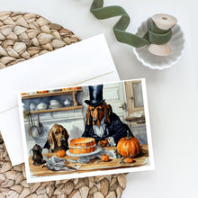 Load image into Gallery viewer, Bloodhound Fall Kitchen Pumpkins Greeting Cards -  Blank Note Cards – 8-Pack of Artist-Designed Cards with Envelopes