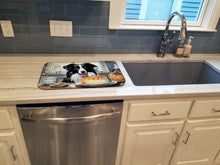 Load image into Gallery viewer, Border Collie Fall Kitchen Pumpkins Dish Drying Mat