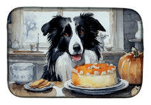 Load image into Gallery viewer, Border Collie Fall Kitchen Pumpkins Dish Drying Mat