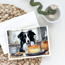 Load image into Gallery viewer, Border Collie Fall Kitchen Pumpkins Greeting Cards -  Blank Note Cards – 8-Pack of Artist-Designed Cards with Envelopes