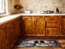 Load image into Gallery viewer, Border Collie Fall Kitchen Pumpkins Runner Mat 28x58