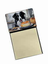 Load image into Gallery viewer, Border Collie Fall Kitchen Pumpkins Sticky Note Holder- Refiilable Desk Accessory Note Pad