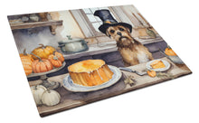 Load image into Gallery viewer, Border Terrier Fall Kitchen Pumpkins Glass Cutting Boards – Durable, Decorative Kitchen Art Large