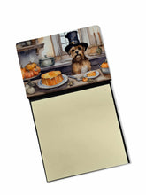 Load image into Gallery viewer, Border Terrier Fall Kitchen Pumpkins Sticky Note Holder- Refiilable Desk Accessory Note Pad
