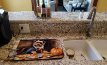 Load image into Gallery viewer, Border Terrier Fall Kitchen Pumpkins Dish Drying Mat