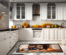 Load image into Gallery viewer, Border Terrier Fall Kitchen Pumpkins Runner Mat 28x58