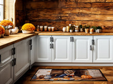 Load image into Gallery viewer, Border Terrier Fall Kitchen Pumpkins Runner Mat 28x58