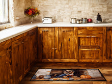 Load image into Gallery viewer, Border Terrier Fall Kitchen Pumpkins Runner Mat 28x58
