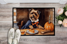 Load image into Gallery viewer, Border Terrier Fall Kitchen Pumpkins Doormat -  18x27 Decorative Floor Mat – Indoor/Outdoor Rug