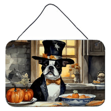 Load image into Gallery viewer, Boston Terrier Fall Kitchen Pumpkins Wall or Door Hanging Prints