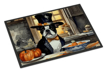Load image into Gallery viewer, Boston Terrier Fall Kitchen Pumpkins Doormat - 24x36 Decorative Floor Mat – Indoor/Outdoor Rug with Artistic Flair