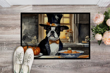 Load image into Gallery viewer, Boston Terrier Fall Kitchen Pumpkins Doormat -  18x27 Decorative Floor Mat – Indoor/Outdoor Rug