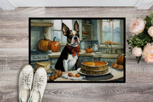 Load image into Gallery viewer, Boston Terrier Fall Kitchen Pumpkins Doormat -  18x27 Decorative Floor Mat – Indoor/Outdoor Rug