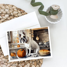 Load image into Gallery viewer, Boxer Fall Kitchen Pumpkins Greeting Cards -  Blank Note Cards – 8-Pack of Artist-Designed Cards with Envelopes