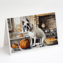 Load image into Gallery viewer, Boxer Fall Kitchen Pumpkins Greeting Cards -  Blank Note Cards – 8-Pack of Artist-Designed Cards with Envelopes