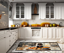Load image into Gallery viewer, Boykin Spaniel Fall Kitchen Pumpkins Runner Mat 28x58