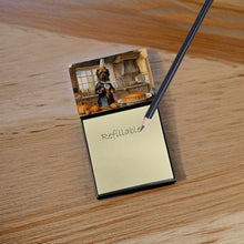 Load image into Gallery viewer, Briard Fall Kitchen Pumpkins Sticky Note Holder- Refiilable Desk Accessory Note Pad