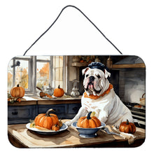 Load image into Gallery viewer, English Bulldog Fall Kitchen Pumpkins Wall or Door Hanging Prints