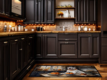 Load image into Gallery viewer, English Bulldog Fall Kitchen Pumpkins Runner Mat 28x58