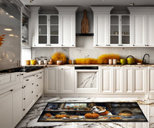 Load image into Gallery viewer, English Bulldog Fall Kitchen Pumpkins Runner Mat 28x58