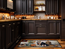 Load image into Gallery viewer, English Bulldog Fall Kitchen Pumpkins Runner Mat 28x58