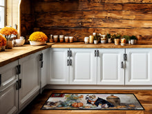 Load image into Gallery viewer, English Bulldog Fall Kitchen Pumpkins Runner Mat 28x58