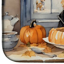 Load image into Gallery viewer, Cairn Terrier Fall Kitchen Pumpkins Dish Drying Mat