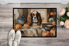 Load image into Gallery viewer, Cavalier Spaniel Fall Kitchen Pumpkins Doormat - 24x36 Decorative Floor Mat – Indoor/Outdoor Rug with Artistic Flair