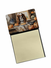 Load image into Gallery viewer, Cavalier Spaniel Fall Kitchen Pumpkins Sticky Note Holder- Refiilable Desk Accessory Note Pad