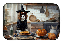 Load image into Gallery viewer, Cavalier Spaniel Fall Kitchen Pumpkins Dish Drying Mat