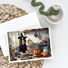 Load image into Gallery viewer, Cavalier Spaniel Fall Kitchen Pumpkins Greeting Cards -  Blank Note Cards – 8-Pack of Artist-Designed Cards with Envelopes