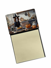 Load image into Gallery viewer, Cavalier Spaniel Fall Kitchen Pumpkins Sticky Note Holder- Refiilable Desk Accessory Note Pad