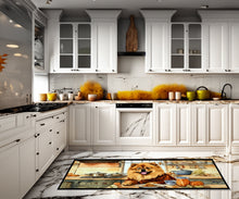 Load image into Gallery viewer, Chow Chow Fall Kitchen Pumpkins Runner Mat 28x58
