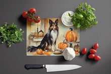 Load image into Gallery viewer, Collie Fall Kitchen Pumpkins Glass Cutting Boards – Durable, Decorative Kitchen Art Large