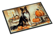 Load image into Gallery viewer, Collie Fall Kitchen Pumpkins Doormat -  18x27 Decorative Floor Mat – Indoor/Outdoor Rug