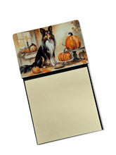 Load image into Gallery viewer, Collie Fall Kitchen Pumpkins Sticky Note Holder- Refiilable Desk Accessory Note Pad