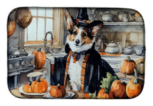 Load image into Gallery viewer, Corgi Fall Kitchen Pumpkins Dish Drying Mat