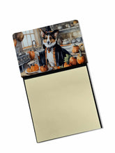Load image into Gallery viewer, Corgi Fall Kitchen Pumpkins Sticky Note Holder- Refiilable Desk Accessory Note Pad