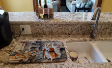 Load image into Gallery viewer, Corgi Fall Kitchen Pumpkins Dish Drying Mat
