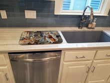 Load image into Gallery viewer, Corgi Fall Kitchen Pumpkins Dish Drying Mat