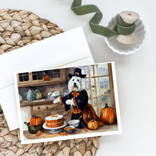 Load image into Gallery viewer, Coton De Tulear Fall Kitchen Pumpkins Greeting Cards -  Blank Note Cards – 8-Pack of Artist-Designed Cards with Envelopes