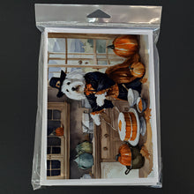Load image into Gallery viewer, Coton De Tulear Fall Kitchen Pumpkins Greeting Cards -  Blank Note Cards – 8-Pack of Artist-Designed Cards with Envelopes